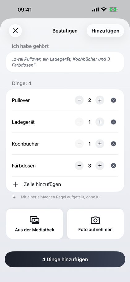 Sag, was drin ist