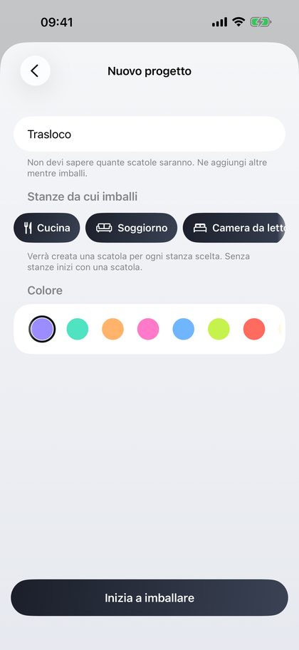 Crea un progetto