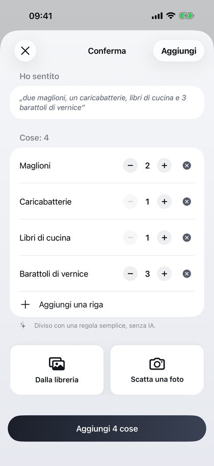 Di’ cosa c’è dentro