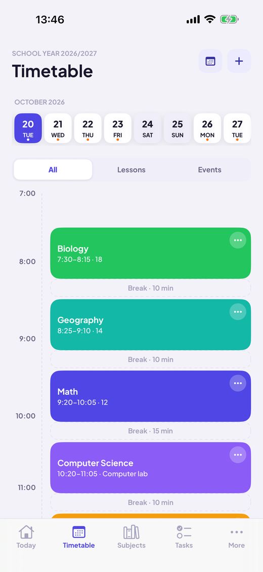Build your timetable