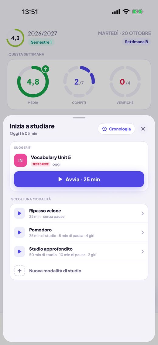 Scegli una modalità