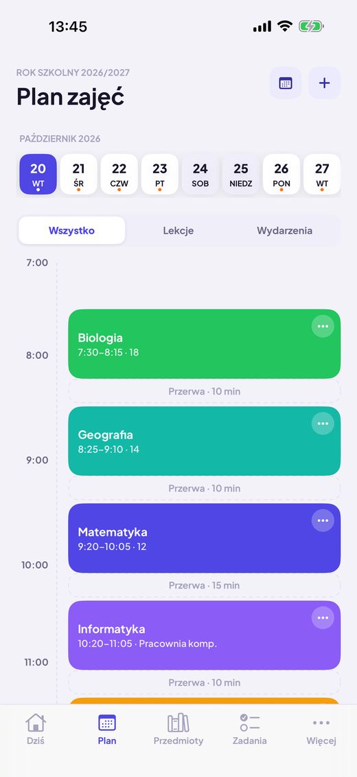 Zbuduj plan lekcji