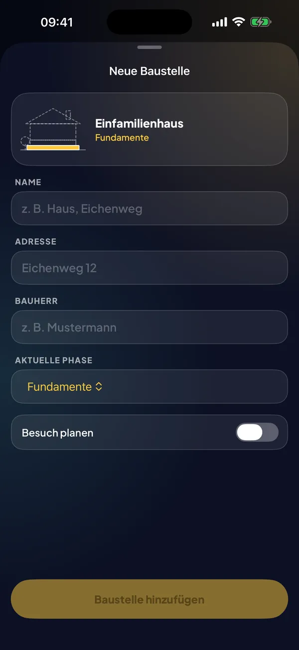 Benennen und Phase festlegen