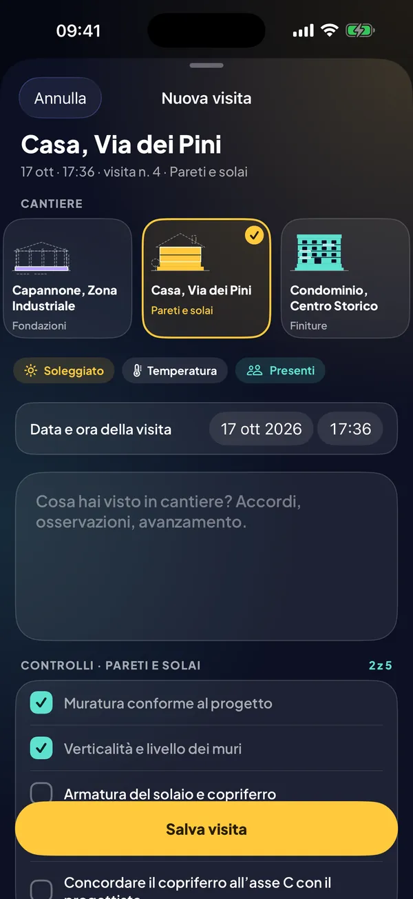 Aggiungi una visita