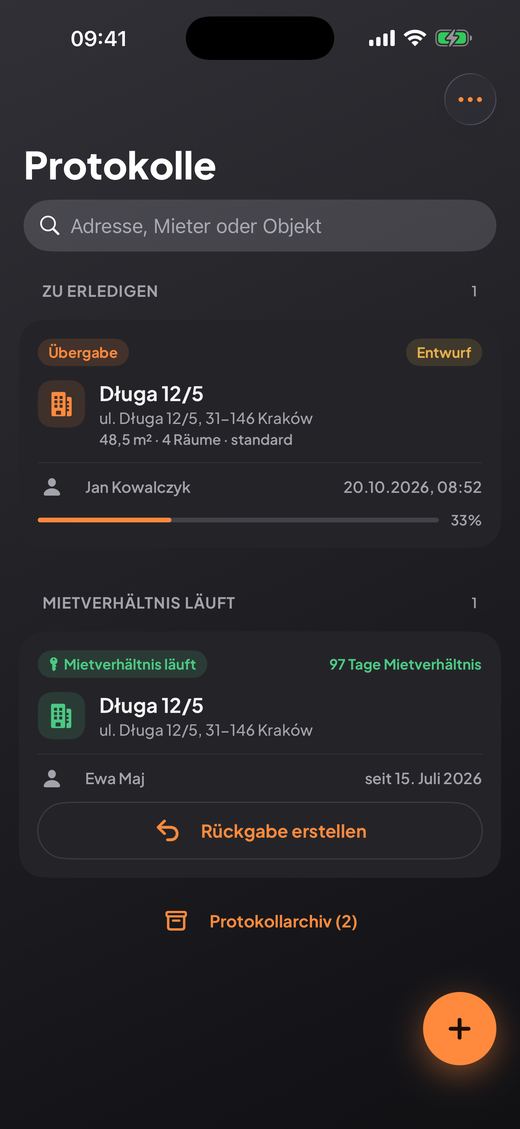 Das Mietverhältnis bleibt in der Liste