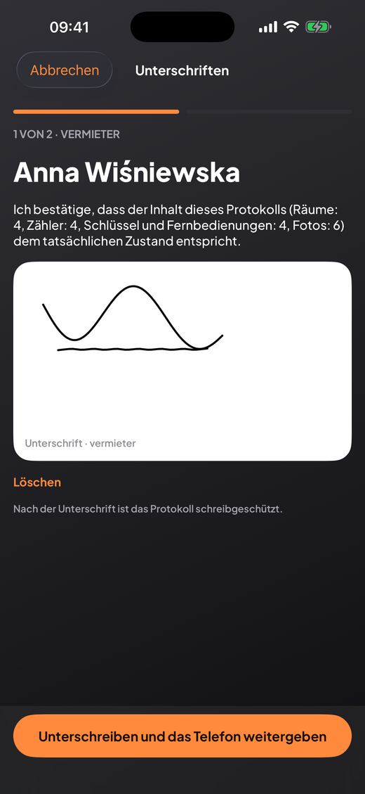 Zwei Unterschriften