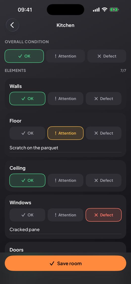 Walk room by room