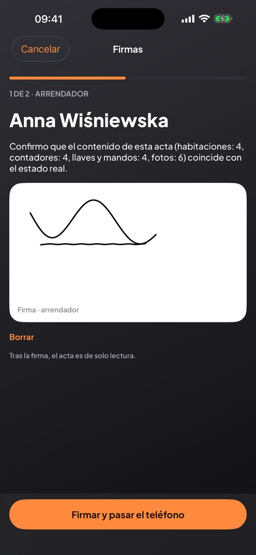 Firma la devolución