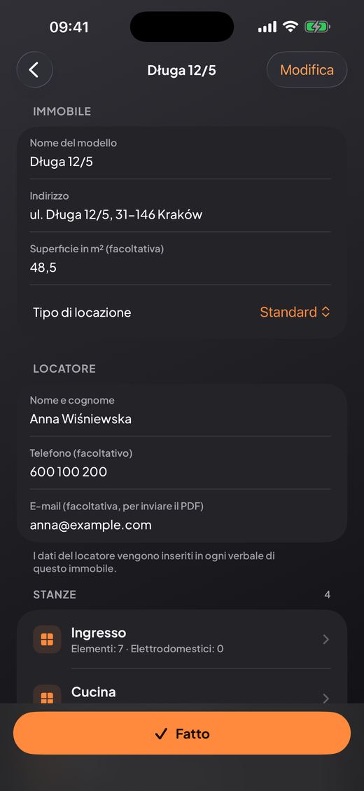 Apri il modello dell’immobile