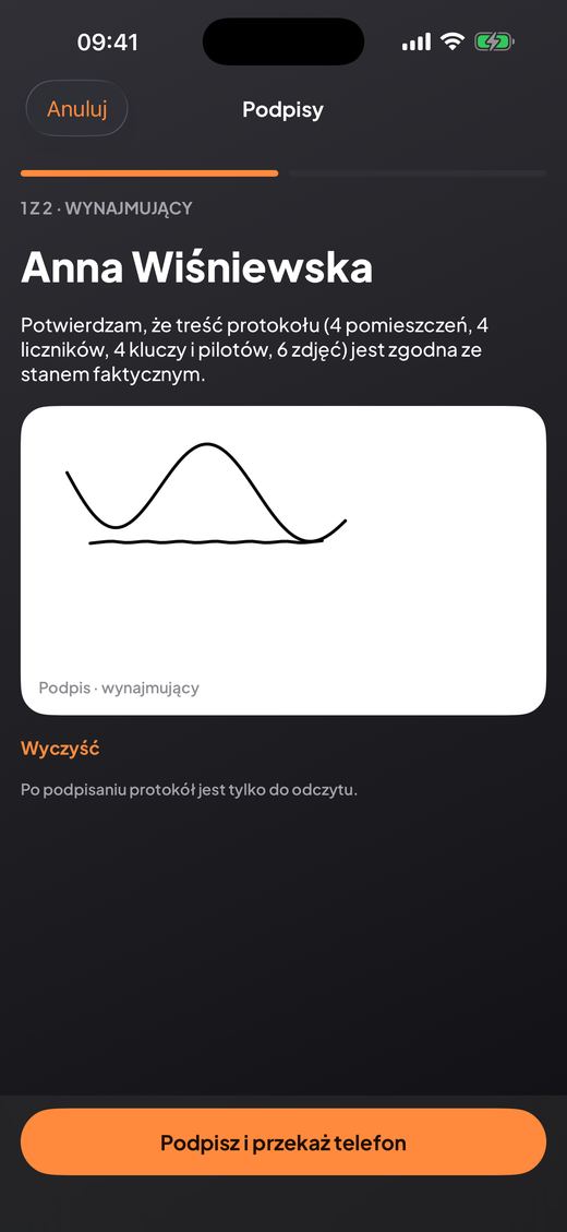 Podpisz na ekranie