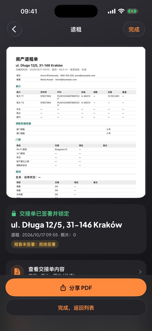 租期结束